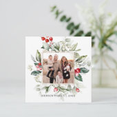 Winter Berry Family Foto Kaart (Staand voorkant)