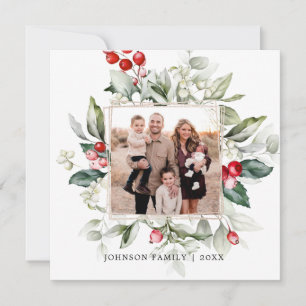 Winter Berry Family Foto Kaart