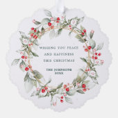 Winter Berry Family Foto Ornament Kaart (Achterkant)