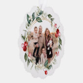 Winter Berry Family Foto Ornament Kaart (Rechts)
