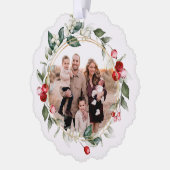 Winter Berry Family Foto Ornament Kaart (Links)