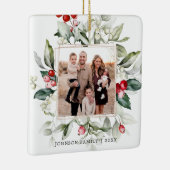 Winter Berry Family Photo Ceramic Ornament (Rechts)