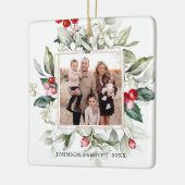 Winter Berry Family Photo Ceramic Ornament (Links)