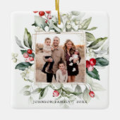 Winter Berry Family Photo Ceramic Ornament (Voorkant)