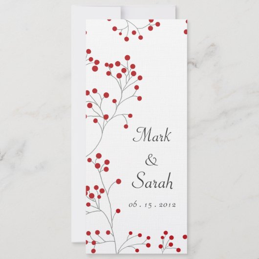 Winter Berry Invitation Tall Kaart (Voorkant)