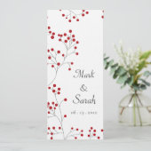 Winter Berry Invitation Tall Kaart (Staand voorkant)