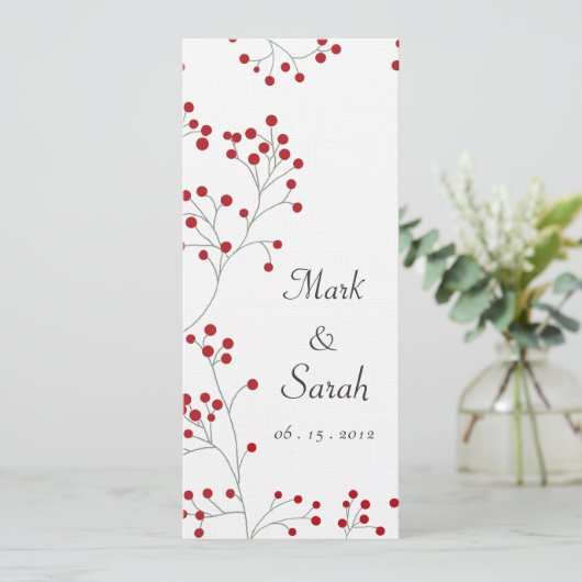 Winter Berry Invitation Tall Kaart (Staand voorkant)