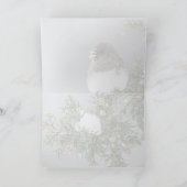 "Winter Berry Junco", 5" x 7" Vouwkaart Kaart (Binnen)