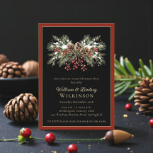 Winter Berry Kerstfeest Uitnodiging