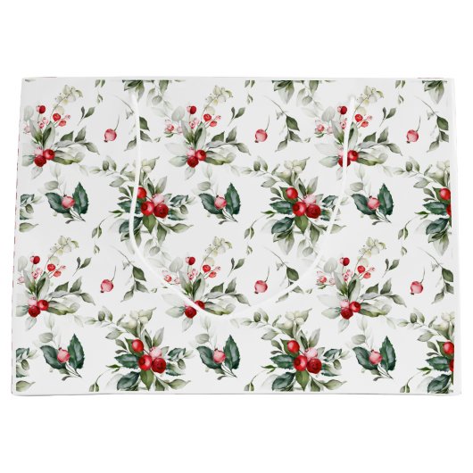 Winter Berry Kerstmis Groot Cadeauzakje (Voorkant)