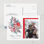 Winter Berry Kerstvakantie Foto Briefkaarten (Voorkant / Achterkant)