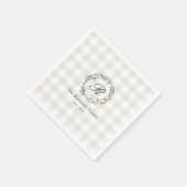 Winter Berry Krans Familienaam Initiaal Kerst Servet (Hoek)