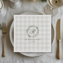 Winter Berry Krans Familienaam Initiaal Kerst