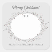 Winter Berry krans van cadeau Label (Voorkant)