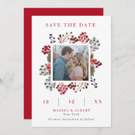 Winter Berry Lijst Wedding Photo Save the Date