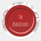 Winter Berry Naam Ronde Sticker (Voorkant)