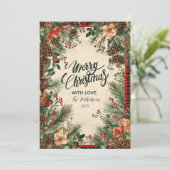 Winter Berry Pine Christmas Feestdagenkaart (Staand voorkant)