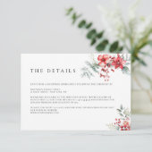 Winter Berry Poinsettia Details Behuizing Kaart (Staand voorkant)