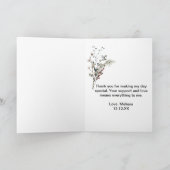 Winter Berry Rustieke Boho wilde bloemen 2 foto Bedankkaart (Binnen)
