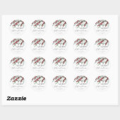 Winter Berry Script Vrolijke Kerstvakantie Ronde Sticker (Vel)