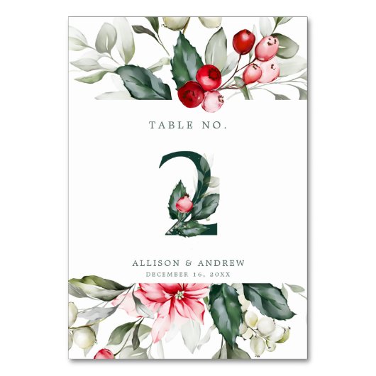 Winter Berry | Tabel nummer 2 Kaart (Voorkant)