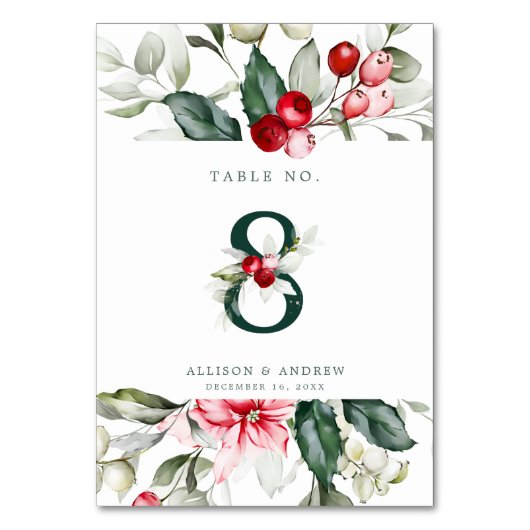 Winter Berry | Tabel nummer 8 Kaart (Voorkant)