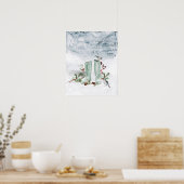 Winter Berry, vogels en sneeuw Poster (Keuken)