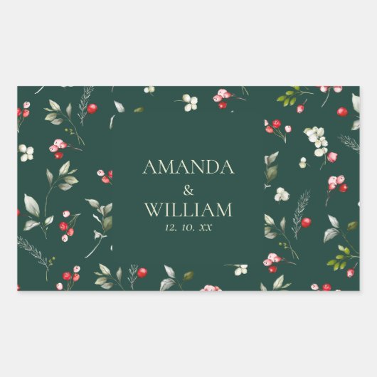 Winter Berry Wedding Sticker (Voorkant)