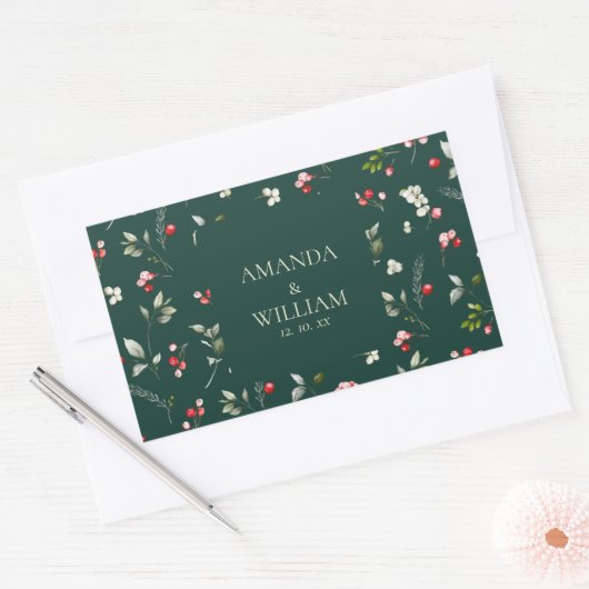 Winter Berry Wedding Sticker (Envelop)