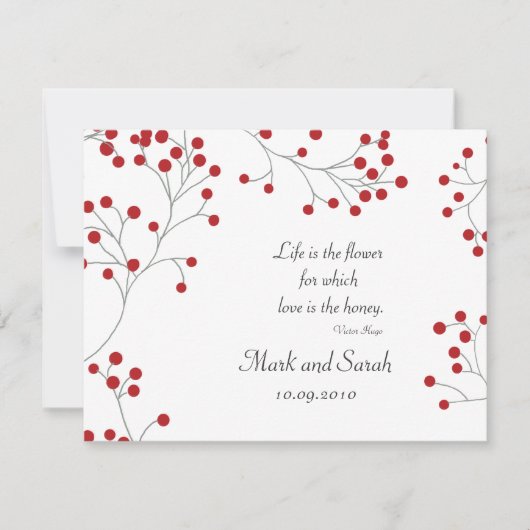 Winter Berry White RSVP Kaartje (Voorkant)