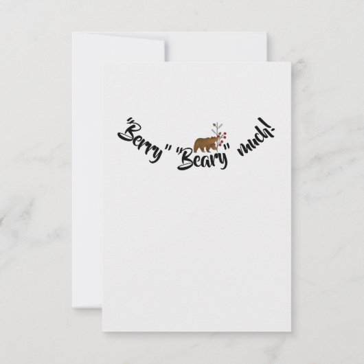 Winter Berry Woodland Baby shower - Hartelijk dank Bedankkaart (Achterkant)