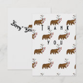 Winter Berry Woodland Baby shower - Hartelijk dank Bedankkaart (Voorkant / Achterkant)