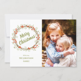 Winter Berry Wreath | Kerstfeest met foto's Feestdagenkaart