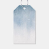 Winter besneeuwde bergbosbruiloft cadeaulabel (Achterkant)