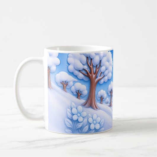 Winter Besneeuwde Boom Koffiemok (Links)