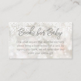 Winter besneeuwde pastel baby shower boekaanvraag informatiekaartje