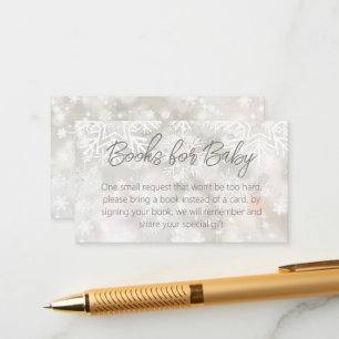 Winter besneeuwde pastel baby shower boekaanvraag informatiekaartje
