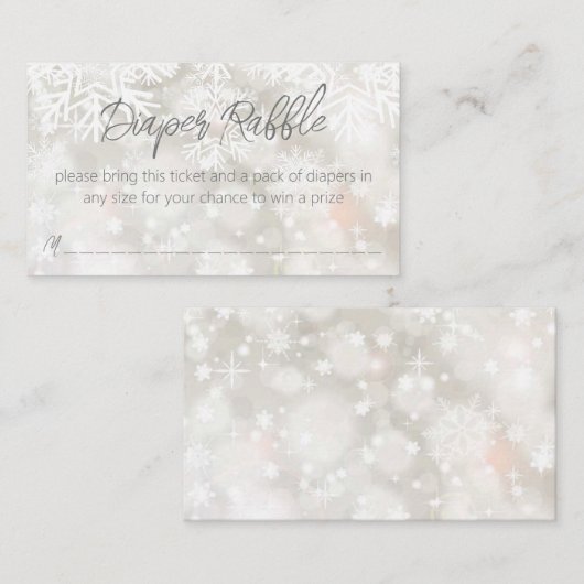 Winter besneeuwde pastel baby shower luierverlotin informatiekaartje (Voorkant / Achterkant)