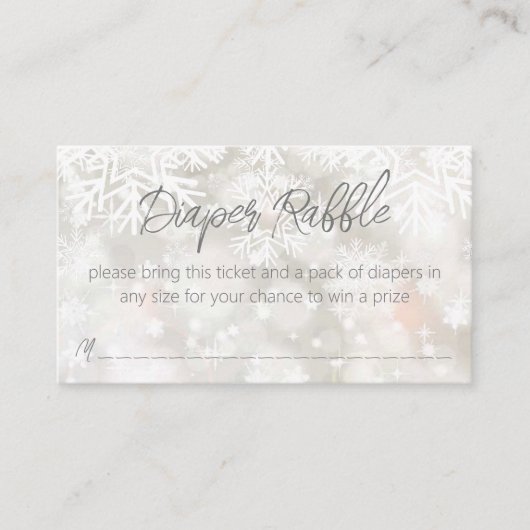 Winter besneeuwde pastel baby shower luierverlotin informatiekaartje (Voorkant)
