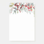 Winter bessen groen gebladerte bruiloft Kerstmis Post-it® Notes (Voorkant)