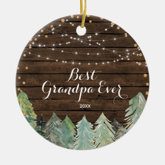 Winter Best Grandpa Ever Persoonlijk Ornament (Voorkant)