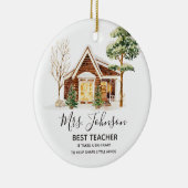 Winter beste leraar kerstboom keramisch ornament (Rechts)