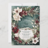 Winter betoverende Waterverf bloemenbruiloft Kaart (Voorkant)