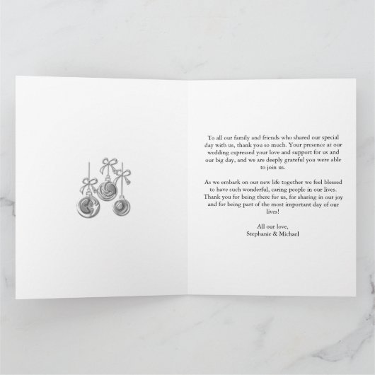 Winter betovering Kerstmis bruiloft Bedankkaart (Binnen)