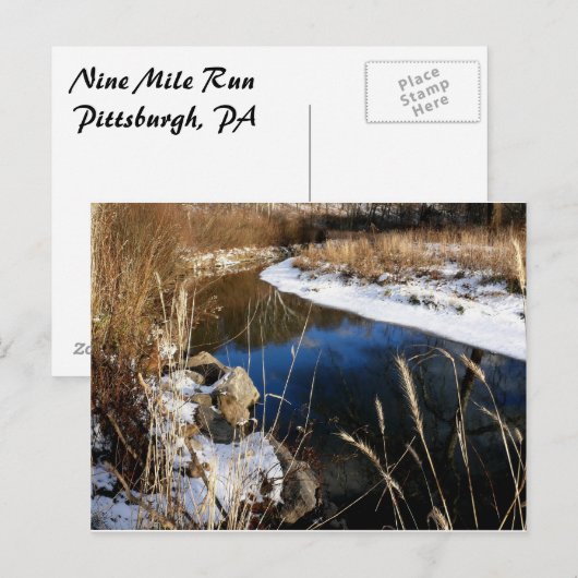 winter bij de beek briefkaart (Voorkant / Achterkant)