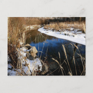 winter bij de beek briefkaart