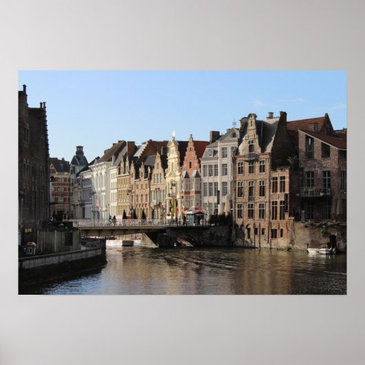 Winter bij de Kornlei in Gent, België Poster (Voorkant)