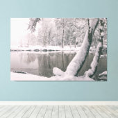 Winter bij de rivier canvas afdruk (Insitu (Houten vloer))