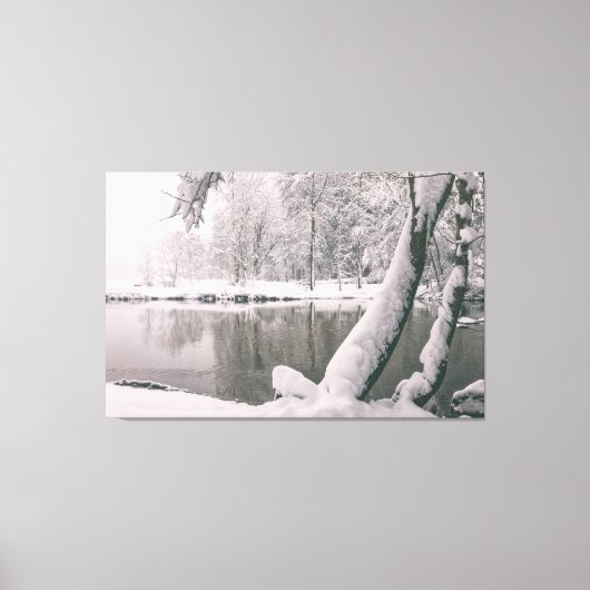 Winter bij de rivier canvas afdruk (Voorkant)