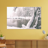 Winter bij de rivier canvas afdruk (Insitu (Woonkamer))